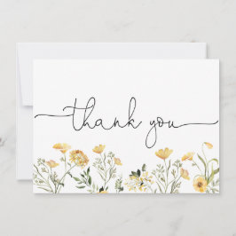 Fijne Gele Wilde Bloem Bedankkaart