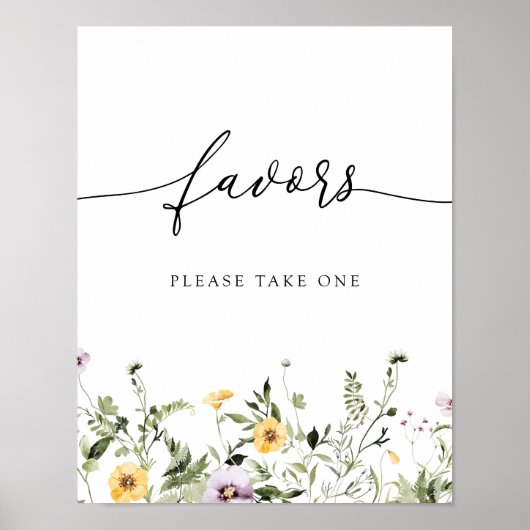 Fijne gele Wildflower Favorieten teken Poster (Voorkant)