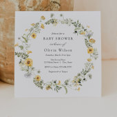 Fijne gele Wildflower Krans Baby shower Kaart
