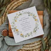 Fijne gele Wildflower Krans Baby shower Kaart