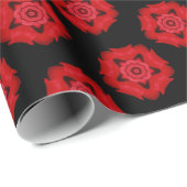 Fijne geometrische kunst rode ster zwart cadeaupapier (Rol Hoek)