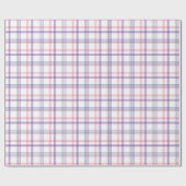 Fijne geruite patroon van blauw paars roze cadeaupapier (Vlak)