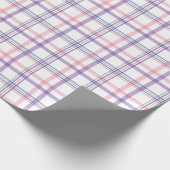 Fijne geruite patroon van blauw paars roze cadeaupapier (Hoek)