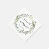 Fijne geschilderde olijf- en bladeren trouwmonogra servet (Hoek)