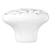 Fijne getextureerde grijze keramische knop (Zijkant)