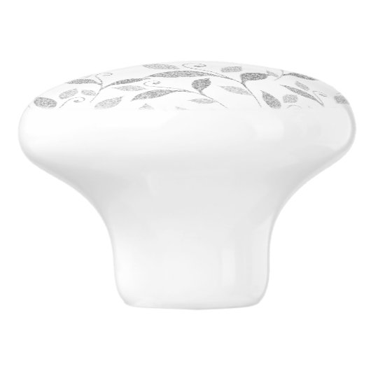 Fijne getextureerde grijze keramische knop (Zijkant)