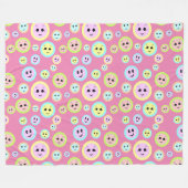 Fijne gezichten in pastel - leuk en leuk fleece deken (Voorkant (Horizontaal))