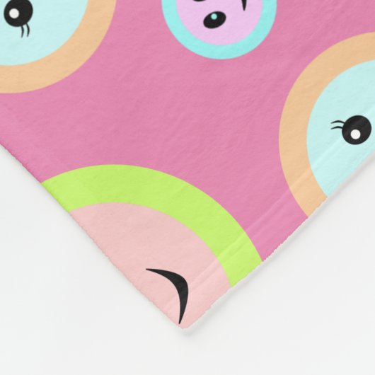 Fijne gezichten in pastel - leuk en leuk fleece deken (Hoek)