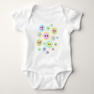 Fijne gezichten in pastel - leuk en leuk romper
