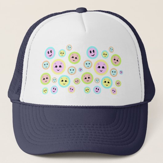 Fijne gezichten in pastel - leuk en leuk trucker pet (Voorkant)