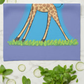 Fijne giraf met vlindercartoon theedoek (Gevouwen)