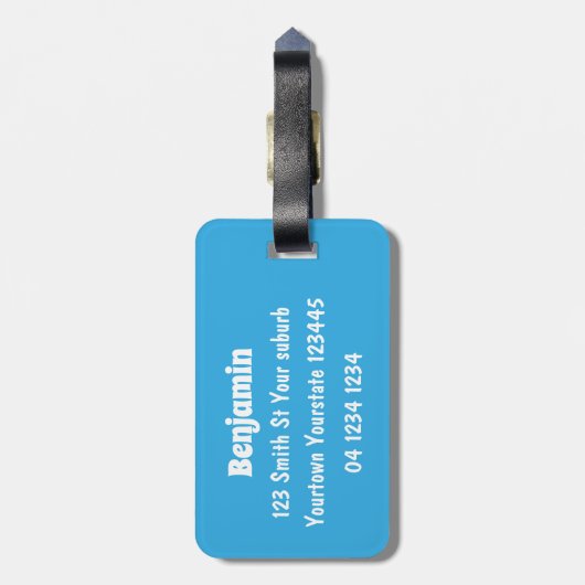 Fijne giraf met vlindervlieger cartoon bagagelabel (Achterkant verticaal)