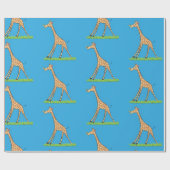 Fijne giraf met vlindervlieger cartoon cadeaupapier (Vlak)