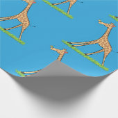 Fijne giraf met vlindervlieger cartoon cadeaupapier (Hoek)