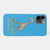Fijne giraf met vlindervlieger cartoon Case-Mate iPhone case (Achterkant (horizontaal))