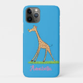 Fijne giraf met vlindervlieger cartoon Case-Mate iPhone case (Achterkant)