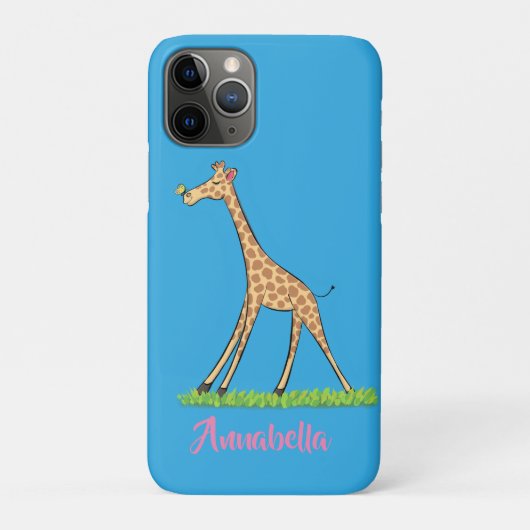 Fijne giraf met vlindervlieger cartoon Case-Mate iPhone case (Achterkant)
