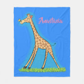 Fijne giraf met vlindervlieger cartoon fleece deken (Voorkant)
