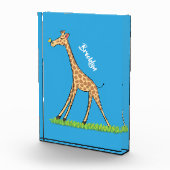 Fijne giraf met vlindervlieger cartoon fotoblokken (Rechts)