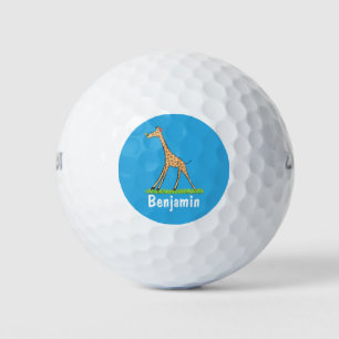 Fijne giraf met vlindervlieger cartoon golfballen