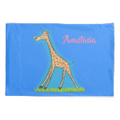 Fijne giraf met vlindervlieger cartoon kussensloop (Achterkant)