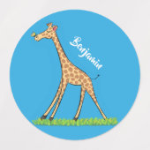 Fijne giraf met vlindervlieger cartoon labels (Design 2)