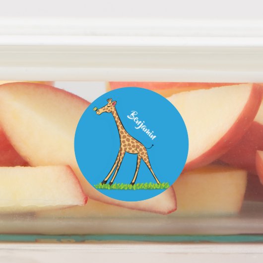 Fijne giraf met vlindervlieger cartoon labels (Aangebracht)
