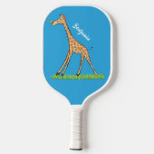 Fijne giraf met vlindervlieger cartoon pickleball paddle (Achterkant)