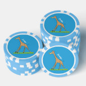 Fijne giraf met vlindervlieger cartoon poker chips (Opstapeling)