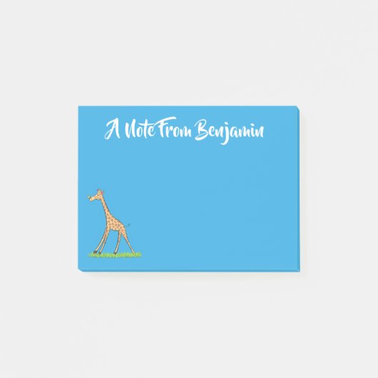 Fijne giraf met vlindervlieger cartoon post-it® notes (Voorkant)