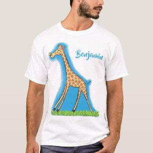 Fijne giraf met vlindervlieger cartoon t-shirt