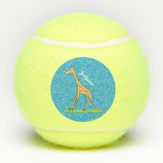 Fijne giraf met vlindervlieger cartoon tennisballen (Achterkant)