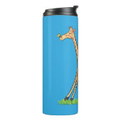 Fijne giraf met vlindervlieger cartoon thermosbeker (Gedraaid links)