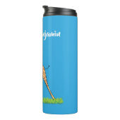 Fijne giraf met vlindervlieger cartoon thermosbeker (Geroteerd rechts)