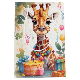 Fijne Giraffe met Cadeaus & Cake | Medium Cadeauzakje