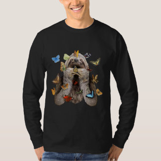 Fijne gleuf met vlinders t-shirt