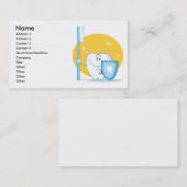 Fijne glimlach met tandenborstel en schild visitekaartje (Voorkant / Achterkant)