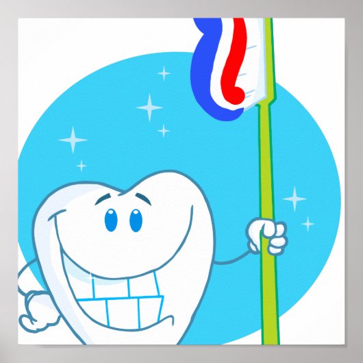 Fijne glimlach met tandenborstel poster (Voorkant)