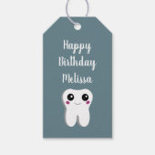 Fijne glimlach tandheelkundige Tooth Cute Birthday Cadeaulabel (Voorkant)