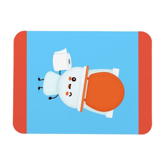 Fijne glimlachende Bowl en toiletpapier Magneet (Horizontaal)