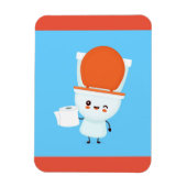 Fijne glimlachende Bowl en toiletpapier Magneet (Verticaal)