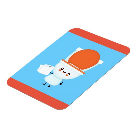 Fijne glimlachende Bowl en toiletpapier Magneet (Linkerzijde)