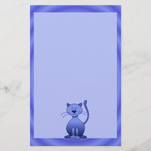 Fijne glimlachende kat blauw papier voor Kinder ba