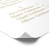 Fijne Gold Alfabetical Seating Chart Poster (Hoek)