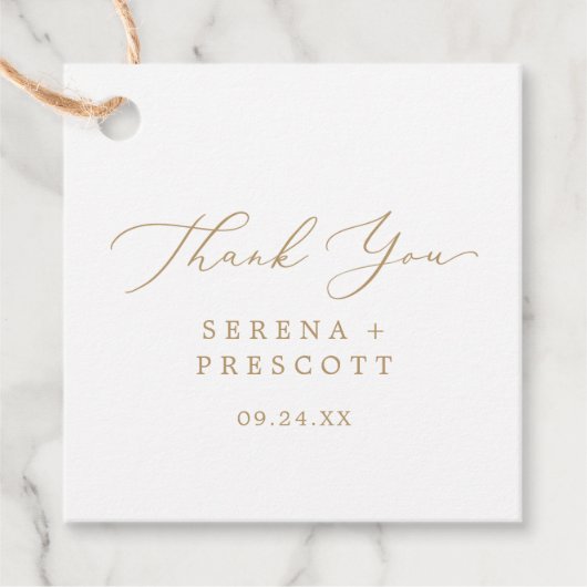 Fijne Gold Calligrafie Hartelijk dank Bedankjes Labels (Voorkant)