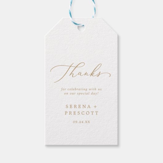 Fijne Gold Calligrafie Hartelijk dank Cadeaulabel (Voorkant)