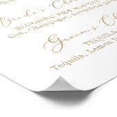 Fijne Gold Calligrafie Ondertekening Drink Poster (Hoek)