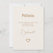 Fijne Gold en Cream Bridesmaid-Kaart Kaart (Achterkant)