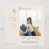 Fijne Gold en Cream Bridesmaid-Kaart Kaart (Voorkant / Achterkant)