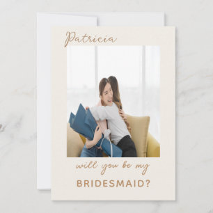 Fijne Gold en Cream Bridesmaid-Kaart Kaart